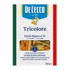 DE CECCO 得科 義大利麵 三色斜管麵No.41, 500g, 1盒