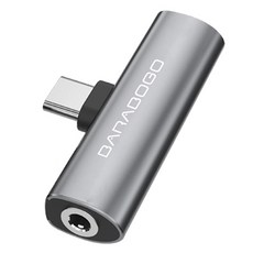 BARABOGO USB C to 3.5mm Type-C PD 快速充電雙用轉接頭T, 灰色, 5cm