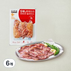 품애복 5무 훈제오리 바비큐 슬라이스, 500g, 6개