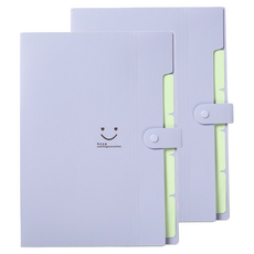 아코디언 바인더 파일 정리함, 보라, 2개