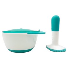 OXO tot 好滋味研磨碗 研磨棒 + 靚藍綠 輕鬆研磨食材 為寶寶準備新鮮營養的副食品, 研磨棒 + 研磨碗, 1組