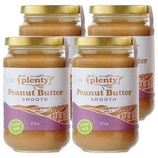 Plenty 땅콩버터 스무스, 375g, 4개