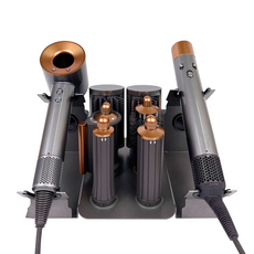 Haean 6孔雙格吹風機架 + 矽膠工具組, 金屬灰 + 深灰色, 1套