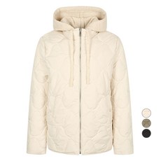 올포유 여성용 물결 퀼팅 니트 후드 다운 점퍼 ALDJN9241