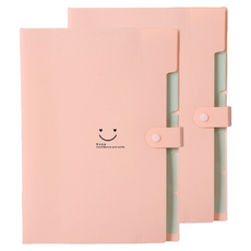 Aster 5格風琴文件夾 活頁夾, 2個, 淺粉色