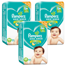 Pampers 幫寶適 台灣公司貨 超薄乾爽 黏貼型尿布 6~11kg, M, 192片
