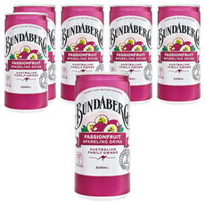 BUNDABERG 賓德寶 百香果風味氣泡飲, 200ml, 6罐