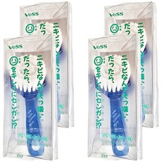 日本VESS 洗臉刷 F-502BL 柔軟刷毛深層清潔毛孔 改善膚色, 藍色, 4支