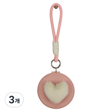 찐웨이 데일리 실용적인 손거울 8.5 x 8.5 cm, 핑크화이트, 3개