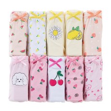 BASE ALPHA ESSENTIALS 女童純棉無螢光三角內褲10件組