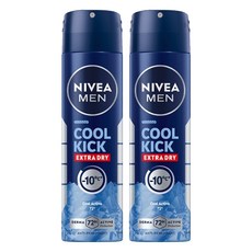 NIVEA 妮維雅 瞬間酷涼系列 男士止汗爽身噴霧 舒活麝香 48小時止汗抑味, 150ml, 2瓶