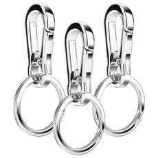 AHOYE 極簡金屬鑰匙圈 3個, 銀色, 1組