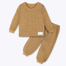 Uni FRIend 童款華夫格紋保暖長袖上衣長褲組