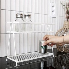 多用途收納桌 雙層層架, 白色, 1個