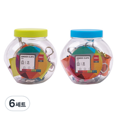델리 네온 더블클립 12p 세트 E8559 랜덤발송, 중, 6세트