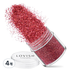 러비쉬 프리미엄 네일 글리터 10g, LVS-033 핑크로즈, 4개