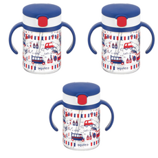 릿첼 AQ 빨대컵, 200ml, 3개, 네이비블루