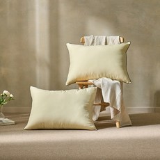 휴가드 마이크로필에버 호텔식 베개솜, 베이지, 2개