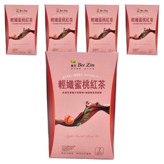 Bee Zin 康萃 輕孅蜜桃紅茶 綠咖啡豆萃取 含豐富膳食纖維, 12g, 7包, 5盒