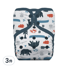 THIRSTIES 成長型口袋式布尿布, 適合0-36個月的寶寶, Adventure Trail, 3件