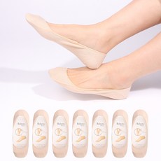 두발로 여성용 프리미엄 실리콘 면 덧신 7켤레