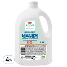 줌 베이직 베이킹소다 담은 액체세제 일반드럼겸용 본품, 2.5L, 4개