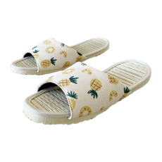 TAIWAN SLIPPER 台灣犀利趴 i Slippers 小時光 真草蓆室內拖鞋, M, 時光旺來 米黃色, 1雙