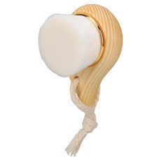 櫸木柄木質手動洗臉刷, 1個, 原木色