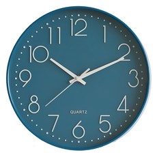 홈브로 무소음 모던 원형 벽시계 30cm, 딥블루