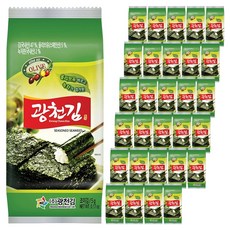 광천김 올리브 녹차 도시락김, 450g, 2개