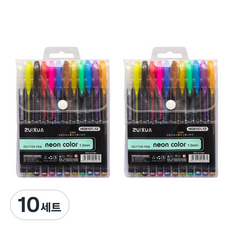 ZUIXUA 最炫 耀眼亮片裝飾筆 12色 1.0mm, 混合色, 10套