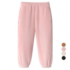 unifriend 兒童絲絨羅紋束口九分褲