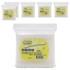 奈森克林 細塑軸棉花棒, 6個, 200支