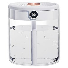 HONDONI 升級版銀離子智能濕度顯示雙噴霧水氧機，2L大容量，冰川白，智能加濕, K15-W, 1個