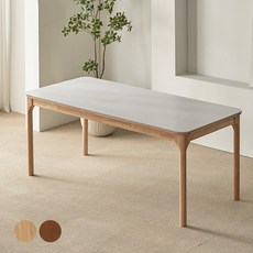 파로마 채튼 세라믹 원목식탁 6인용 1800 방문설치, 내추럴 + 화이트상판