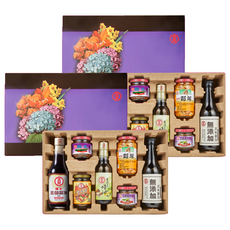 KIMLAN 金蘭 錦繡禮盒 Set, 無添加原味醬油、陳年醬油、香菇素蠔油、筍茸、素瓜仔肉、金蘭脆瓜、蜜汁烤肉醬, 2盒
