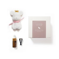 La Vida 圍巾小熊石膏擴香飾品 粉紅色 + 補充油 3ml + 車用夾, 潔淨棉