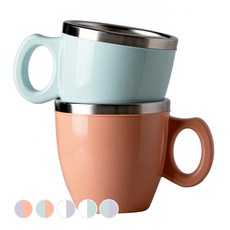 JVR 유로 머그 EUC 2종 세트, 핑크 + 블루, 1세트