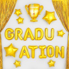 PartyPang 畢業祝賀派對裝飾氣球組, 獎盃 金色, 1套