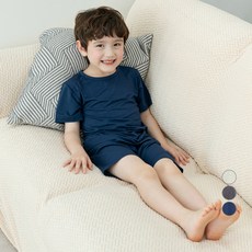 LollyTree 兒童嫘縈彈性涼感短袖居家服上下套裝