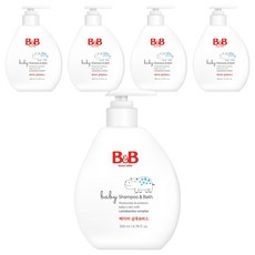 B&B 嬰兒洗髮沐浴露, 200ml, 5個