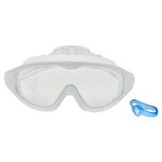 에어브릭 多合一耳塞一體式廣角護目泳鏡+鼻夾, 白色, 1個