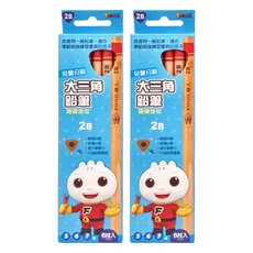 兒童分齡大三角鉛筆 2B, FOOD超人, 12支