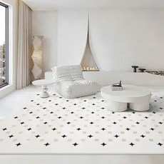 西格傢飾 奶油風法式地毯 140 x 200cm 繁星點點 居家裝飾, 奶油色