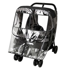 wowbaby 雙人嬰兒推車防水罩, 1入, 透明