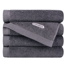 Songwol 松月 Comfort Ground 飯店毛巾 200g 40支 精梳棉, 4個, 灰色