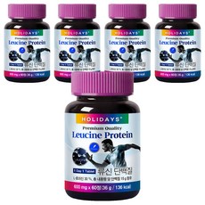 Holidays 亮氨酸片蛋白質 60 片, 60顆, 5罐