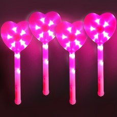 BAB.O LED 大尺寸愛心螢光棒, 4個, 粉紅色