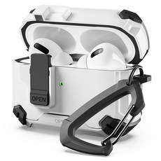 Sinjimoru AirPods Armor-Lock 防丟失鎖定保護殼, 1個, AirPods Pro 3, 白色