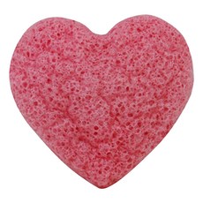 小麥購物 心型蒟蒻洗顏球 8 x 2.5cm, 粉色, 1個
